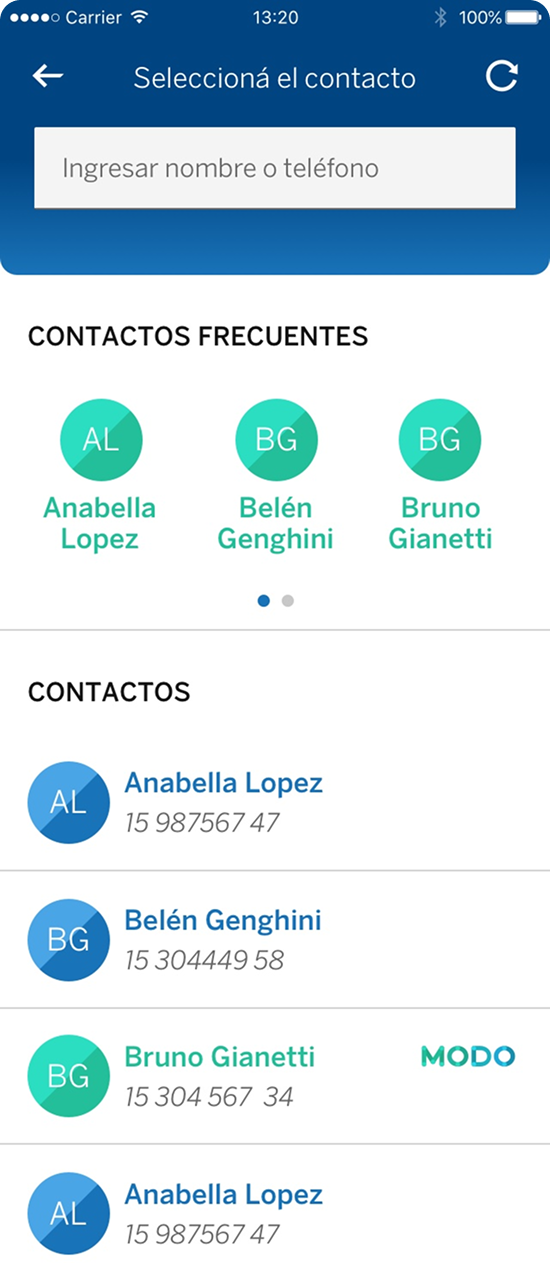 Select contact
